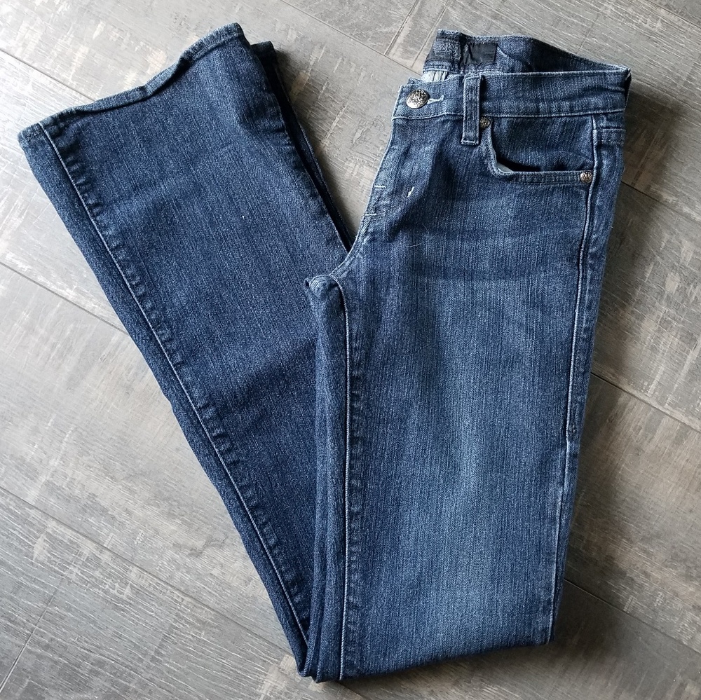 Rock & Republic Black Bling Logo Boot Cut Jeans